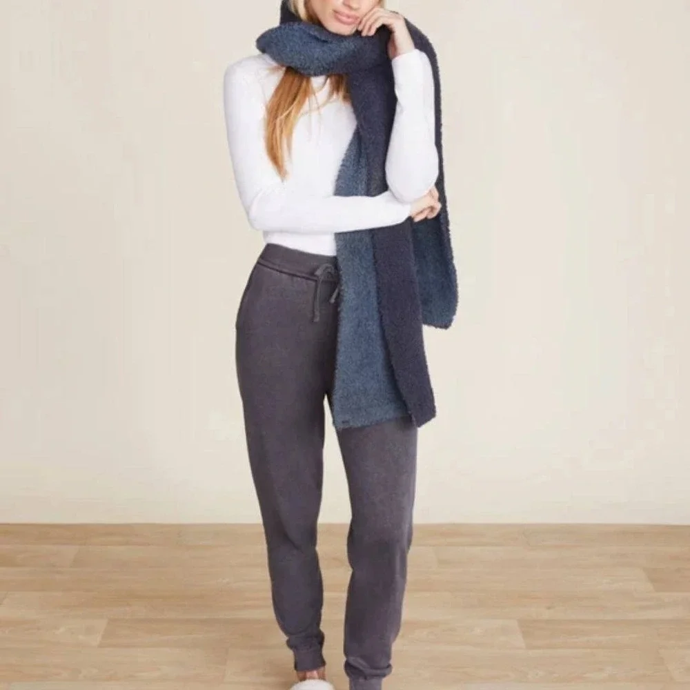 NEW Barefoot Dreams CozyChic Lite Confetti Scarf OS Deep Sea‎ Blue Indigo